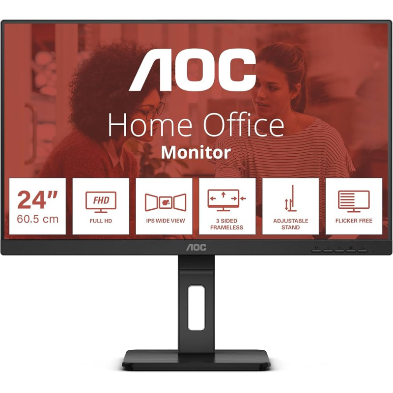 AOC 24E3QAF, 23.8inch, IPS, FHD, DP, HDMI, VGA, 100Hz