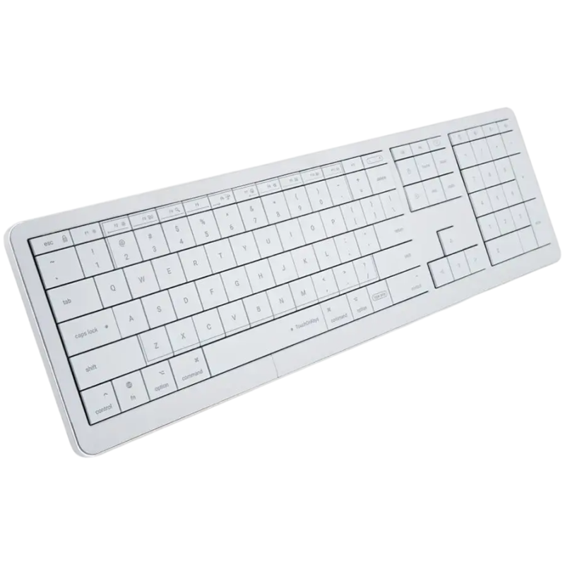 Clevetura CLVX 1, bežična TouchOnKeys AI tipkovnica, ANSI US Windows, aluminijsko kućište, interaktivni RGB, bijela