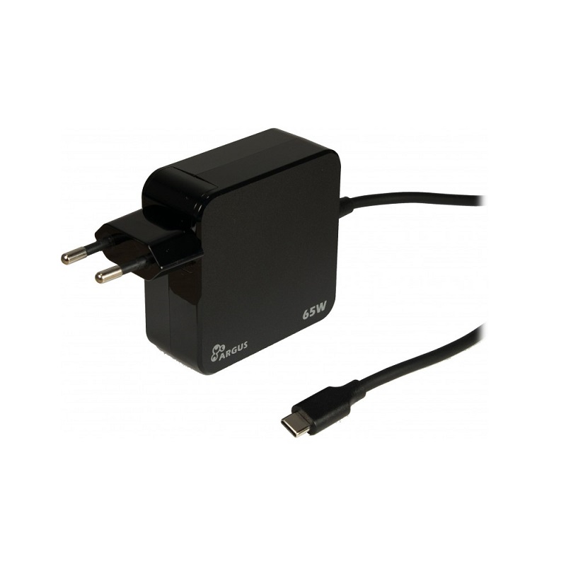 Inter-Tech strujni adapter, USB-C, 65W, (5V, 9V, 12V, 15V, 20V), 1.8m, crni