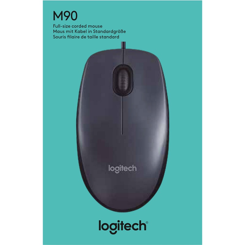 Logitech M90, žičani optički miš, sivi