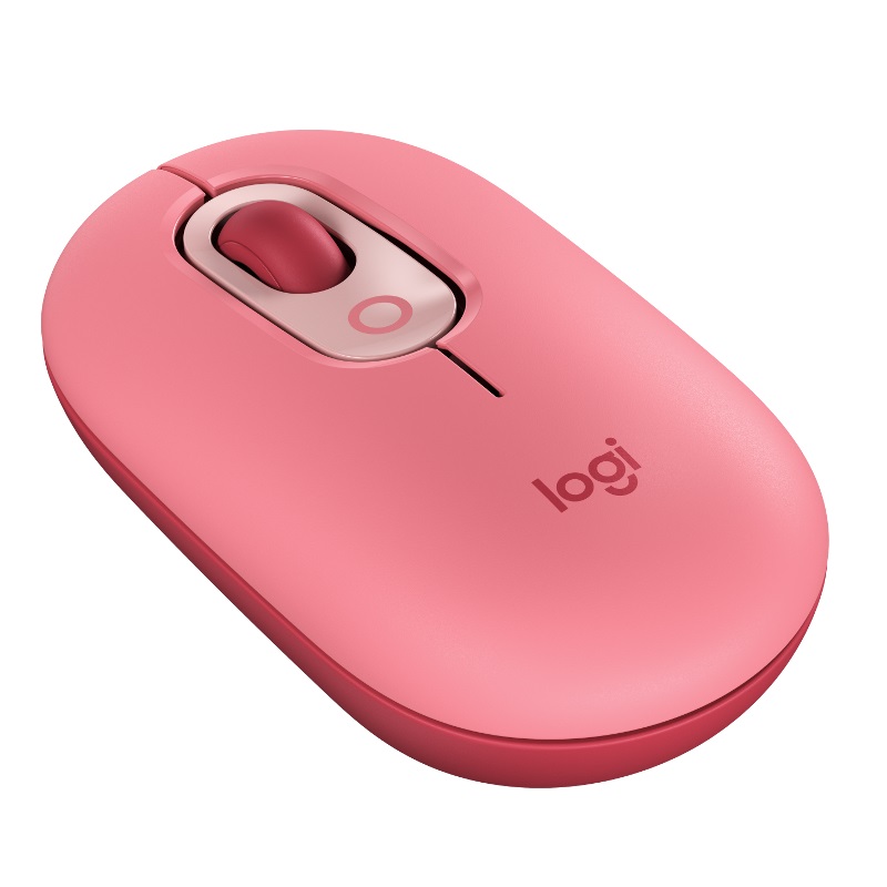 Logitech POP, bežični optički miš, BT, rozo-crveni