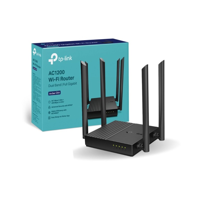TP-Link Archer C64, AC1200, Wireless Dual Band router, 4-port