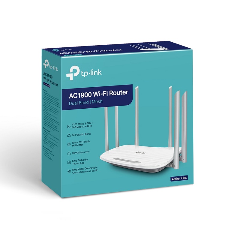TP-Link Archer C86, AC1900, Wireless Dual Band Wi-Fi Router, 4-port