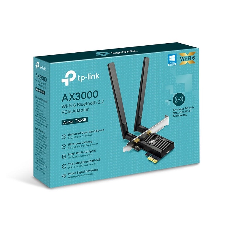 TP-Link ARCHER TX55E, AX3000, WLAN / Bluetooth mrežna kartica, gigabit