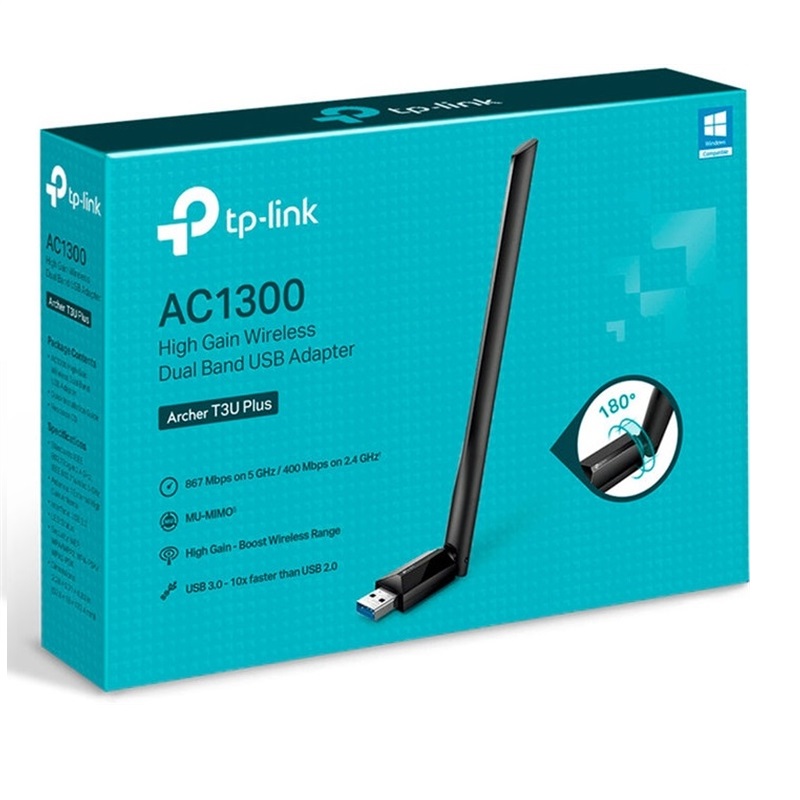 TP-Link Archer T3U Plus, AC1300, WLAN USB adapter, 867MBs