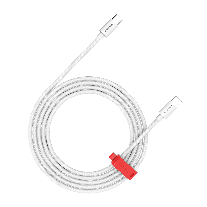 Canyon CC60AB, USB-C kabel, 60W, 1.2m, bijeli