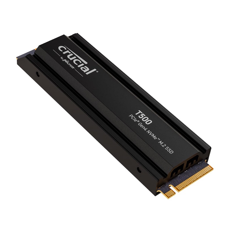 Crucial T500 SSD, 1TB, M.2 2280, NVMe, Heatsink