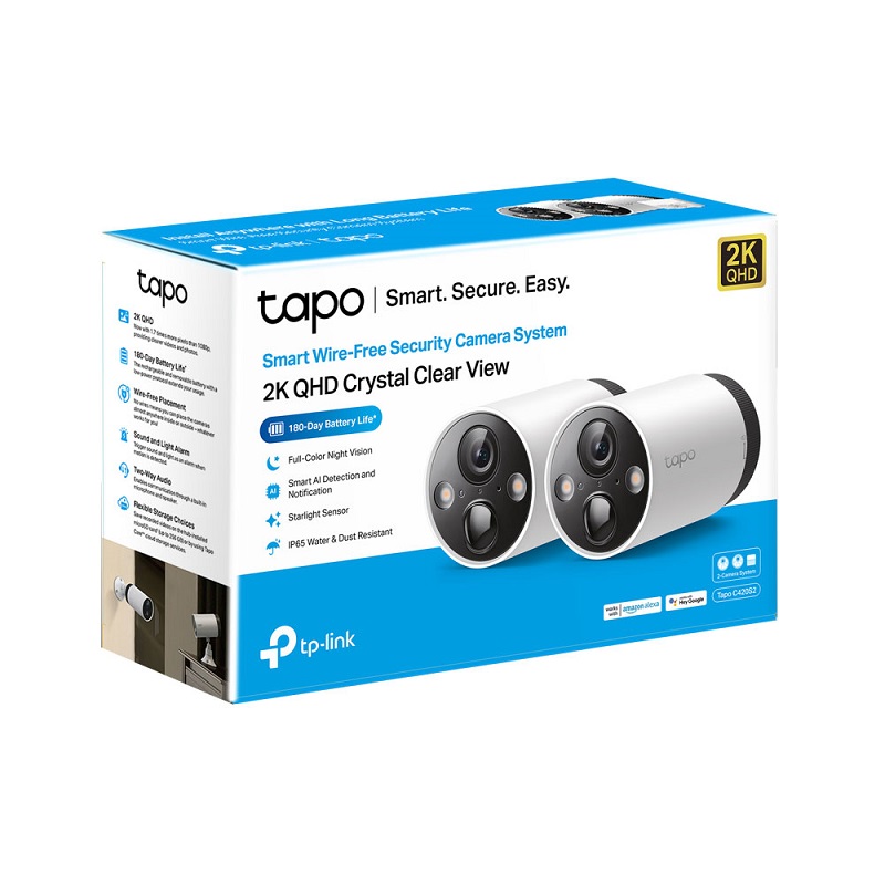 TP-Link Tapo C420S2, IP kamera, 3.18mm, QHD 2K, IR, Fiksna, 2kom