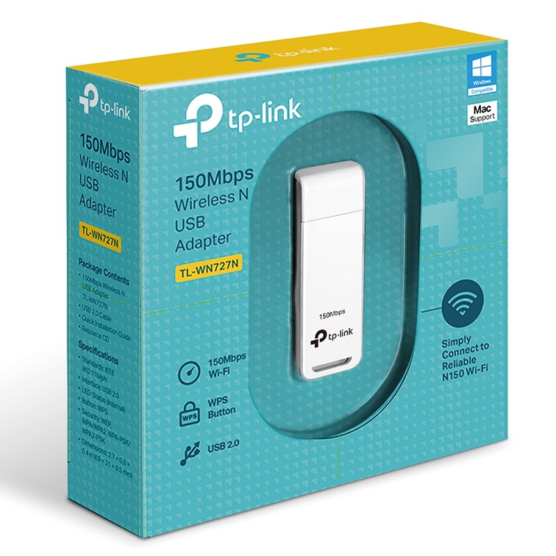 TP-Link TL-WN727N, WLAN USB adapter, 150Mbps
