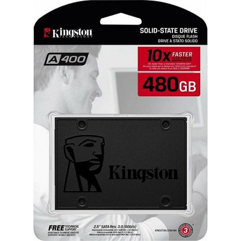 Kingston SSD A400, 480GB, R500/W450, 7mm, 2.5inch
