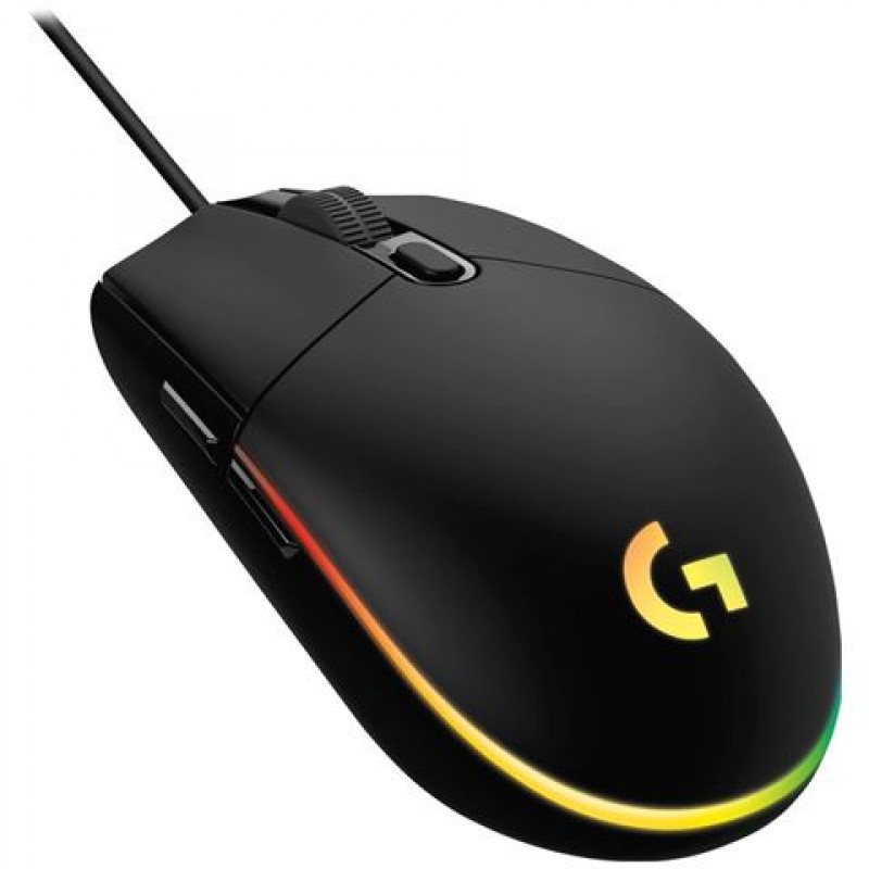 Logitech G203 Lightsync, žičani optički miš, RGB, gaming, crni