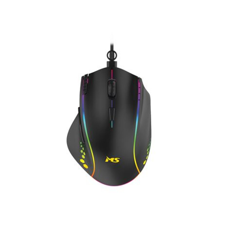 MS NEMESIS C370, žičani optički miš, RGB, gaming, crni
