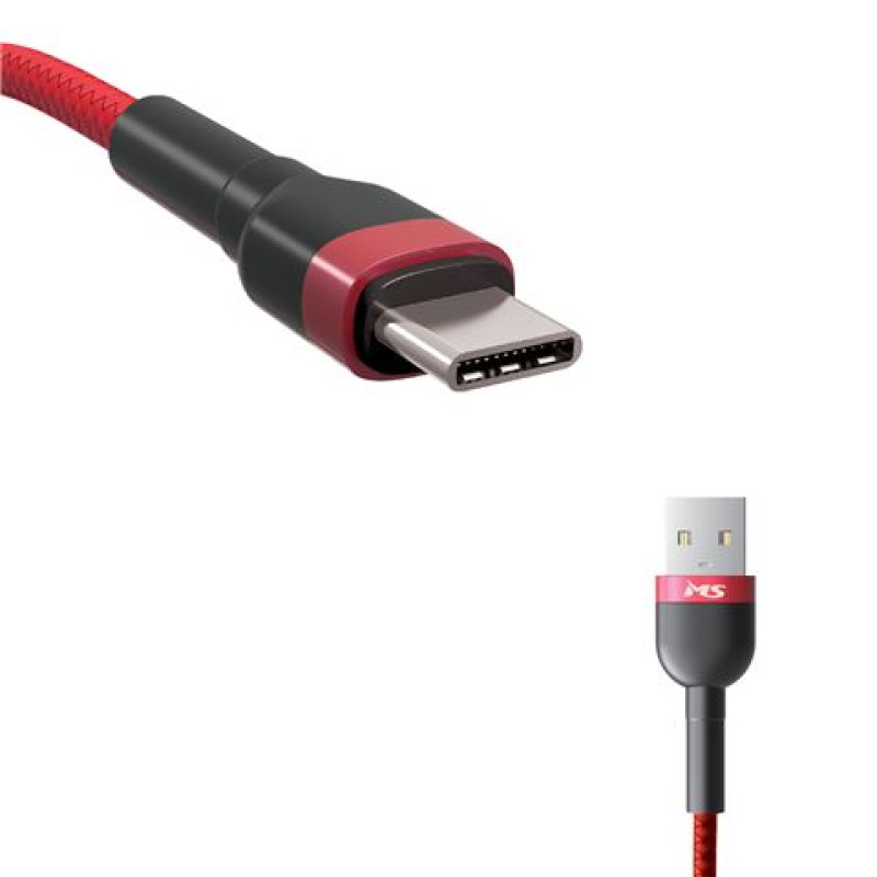 MS MSP40017, USB-A / USB-C kabel, 1m, crveni