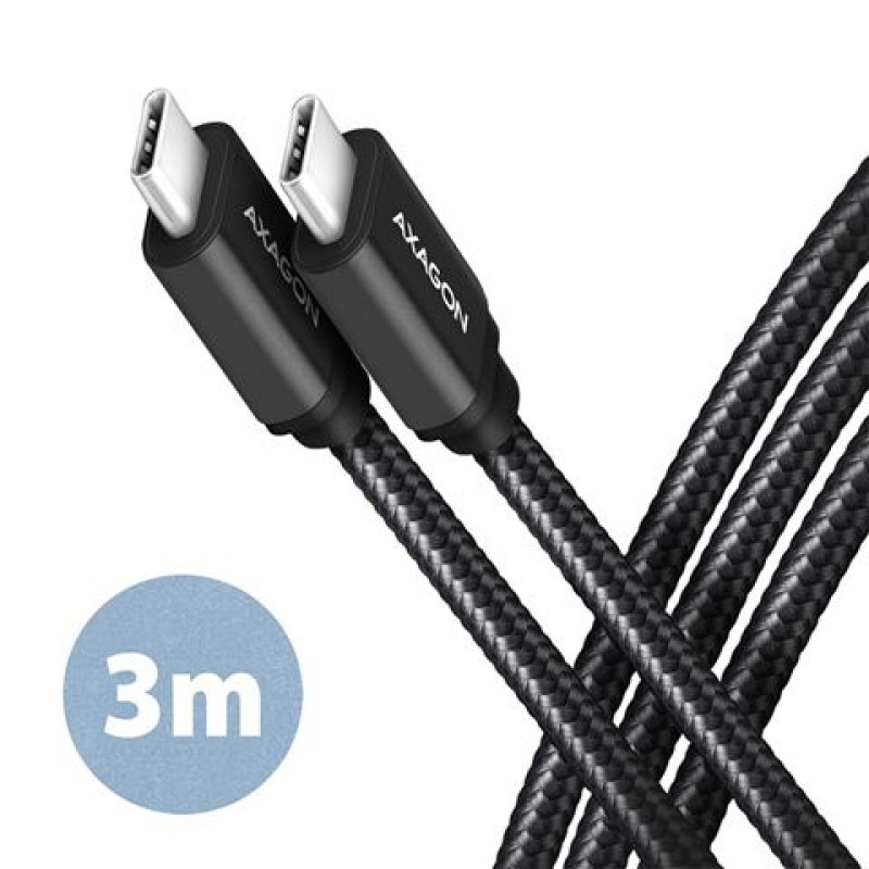 Axagon USB-C / USB-C kabel, 3m, crni 