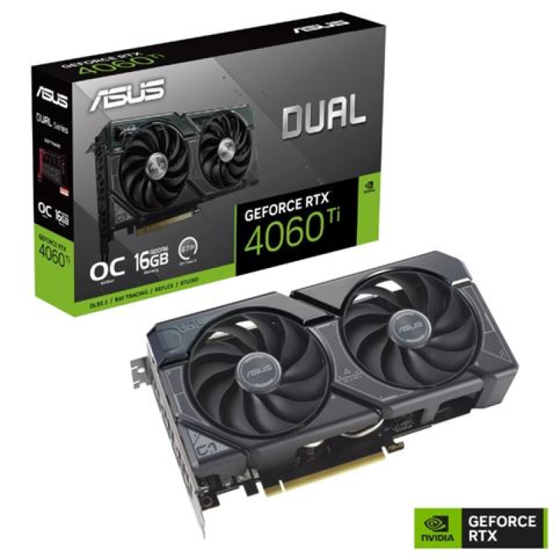 Asus Dual GeForce RTX 4060 Ti EVO OC Edition, 16GB GDDR6