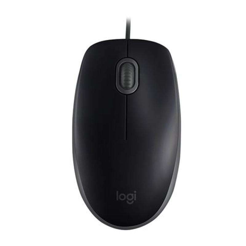 Logitech B110 Silent, žičani optički miš, crni