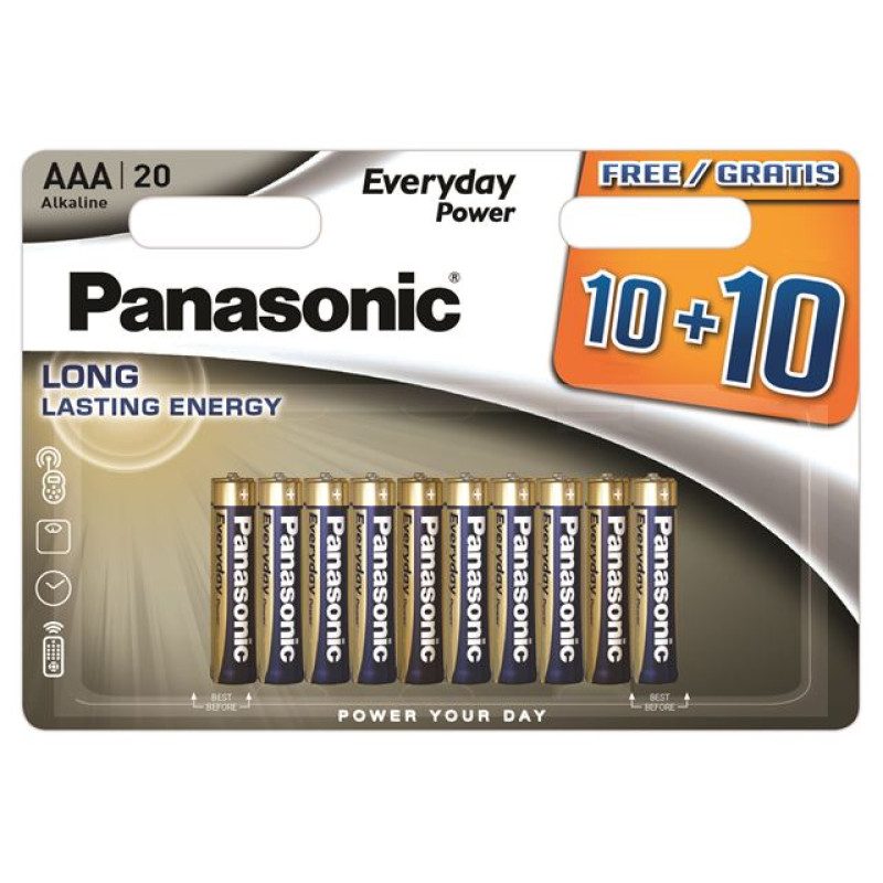Panasonic alkalne AAA baterije, LR03, Everyday power, 20 kom
