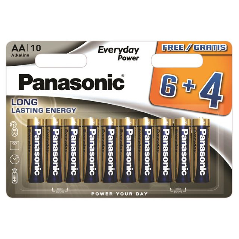 Panasonic alkalne AA baterije, LR6, Everyday Power, 10 kom