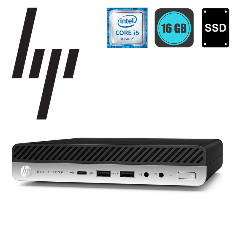 HP EliteDesk 800 G5 DM, Intel i5-9500, RAM 16GB, SSD 240GB, Win10P - Refurbished