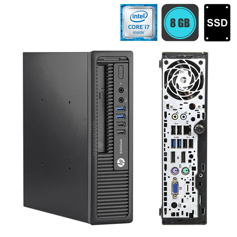 HP EliteDesk 800 G1 UltraSlim, Intel i7-4790s, RAM 8GB, SSD, 120GB, Win7P - Refurbished
