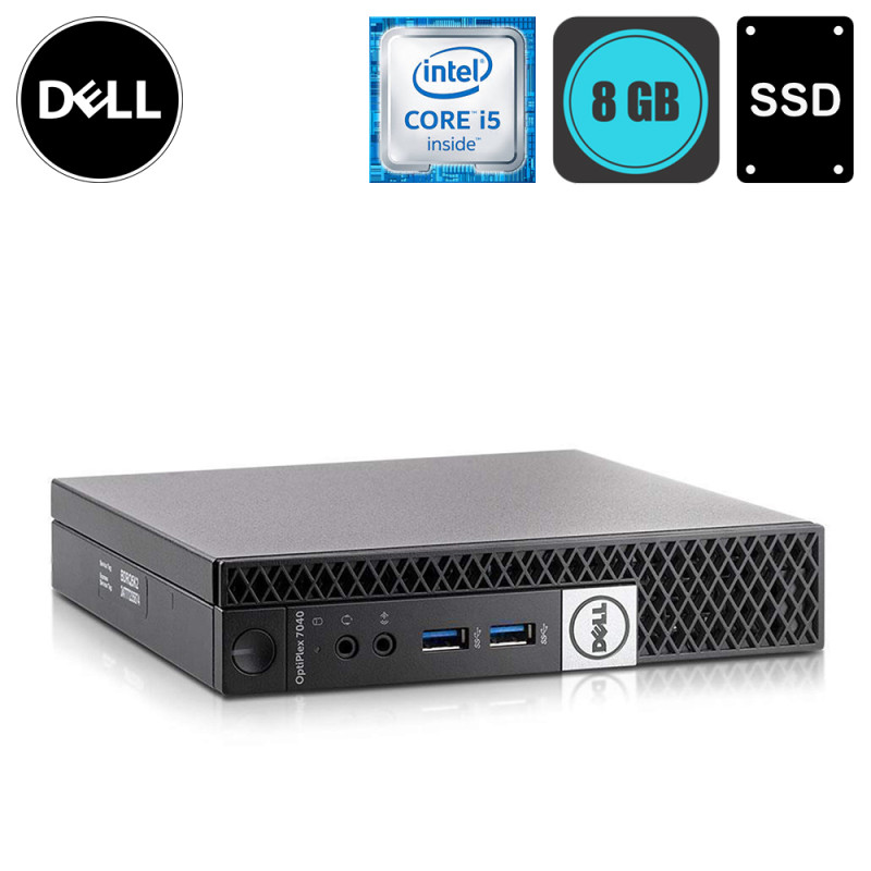 Dell Optiplex 7040 micro, Intel i5-6500T, RAM 8GB, SSD 256GB, Windows - Refurbished