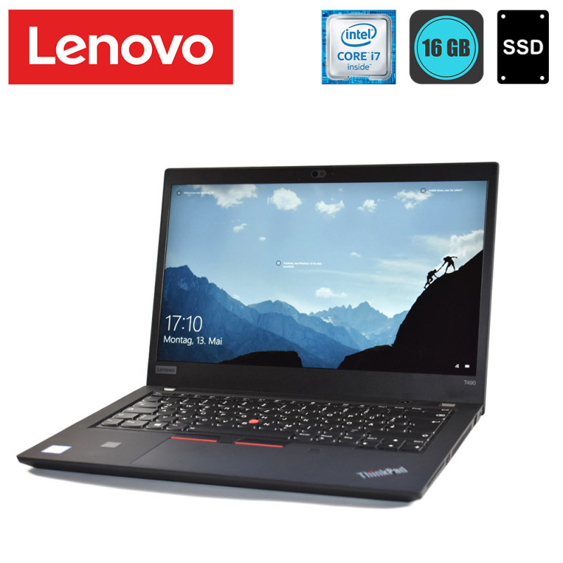 Lenovo ThinkPad T490, Intel i7-8665U, RAM 16GB, SSD 256GB, LCD 14.1inch, FHD, WinPro - Refurbished