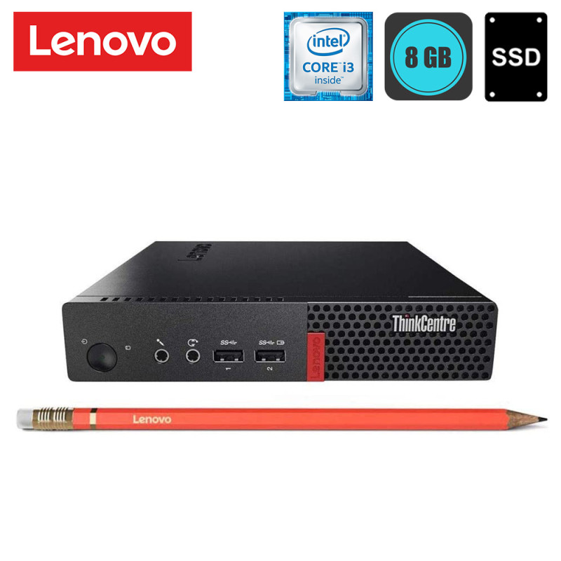 Lenovo ThinkCentre M710q tiny, Intel i3-6100, RAM 8GB, SSD 256GB, WinPro - Refurbished