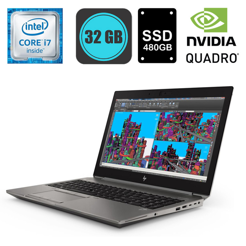 HP ZBook 15 G6, Intel i7-9850H, RAM 32GB, SSD 500GB, Quadro T2000, 15.6inch, FHD, WinPro - Refurbished 