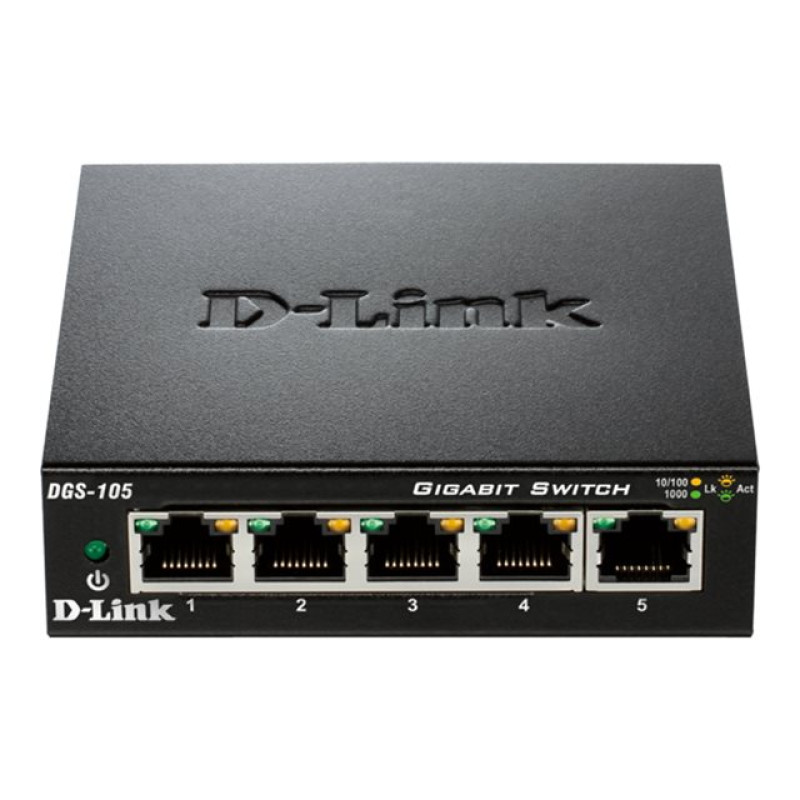 D-Link DGS-105/E, neupravljivi switch, 5-Port, gigabit