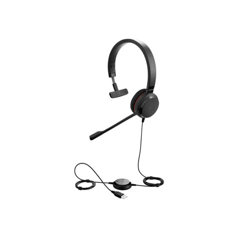Jabra Evolve 30 II MS Mono, žičane mono slušalice s mikrofonom, USB-A i 3.5mm, on-ear