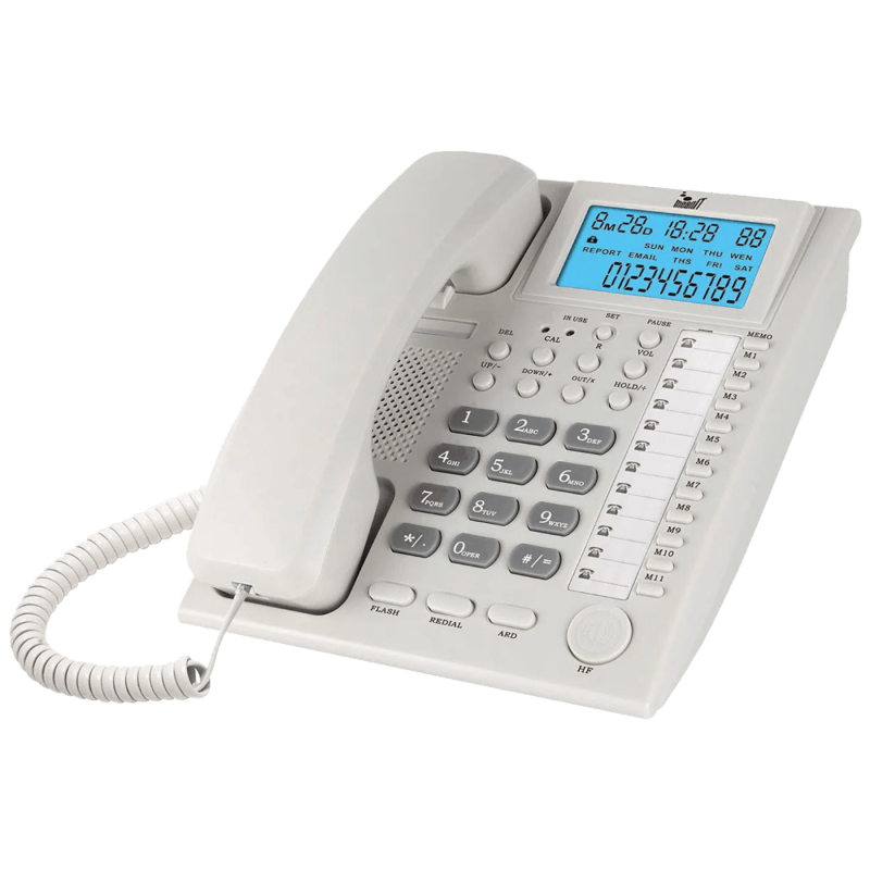 MeanIT ST200 White, analogni stolni telefon, LCD zaslon, bijeli