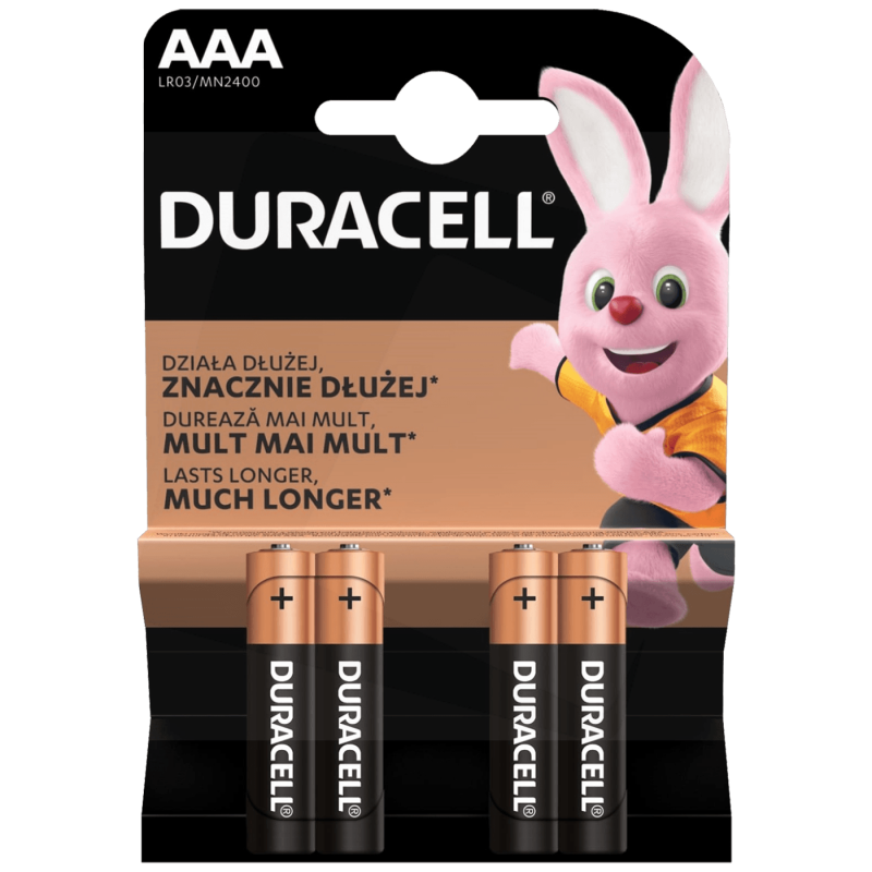 Duracell Mignon AAA B4, alkalna AAA baterija, LR03, 4 komada