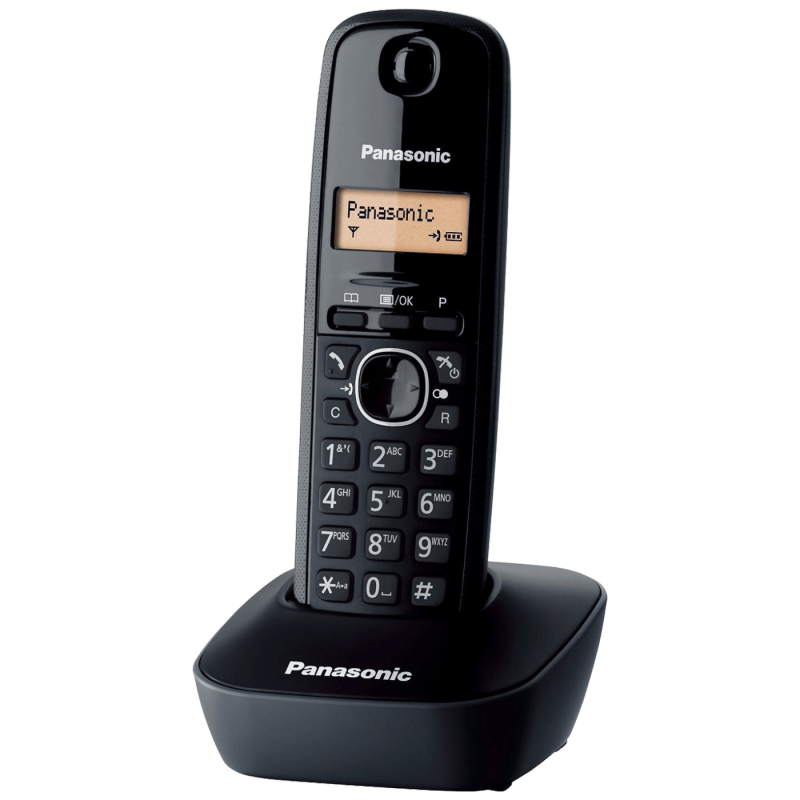 Panasonic KX-TG1611FXH, bežični telefon, 1.25inch, crni