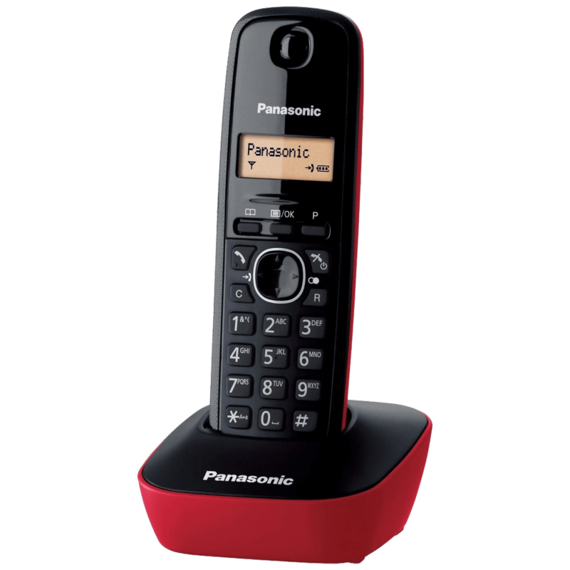 Panasonic KX-TG1611FXR, bežični telefon, 1.25inch, crno-crveni