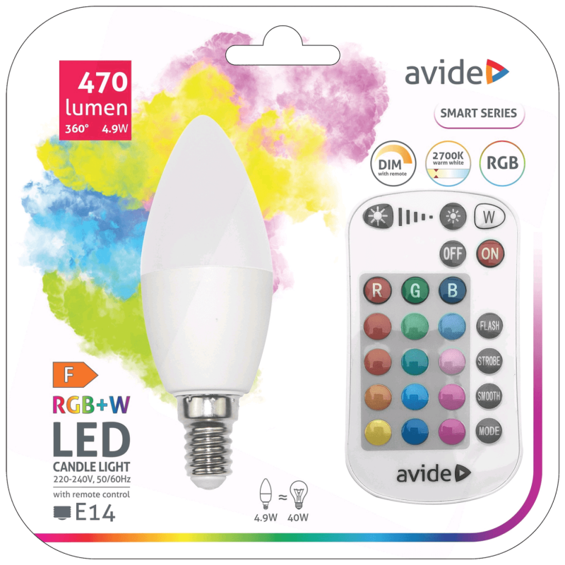 Avide Smart LED Candle 4.9W, pametna LED žarulja, 4.9W, E14, RGB