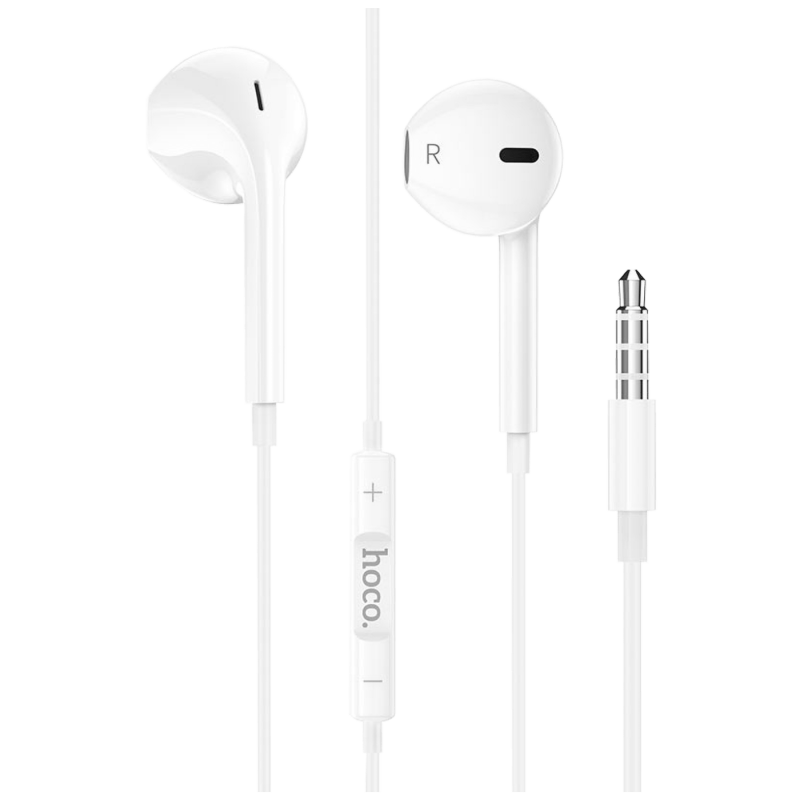 hoco. M80 Original series, žičane slušalice sa mikrofonom, 1.2m, bijele