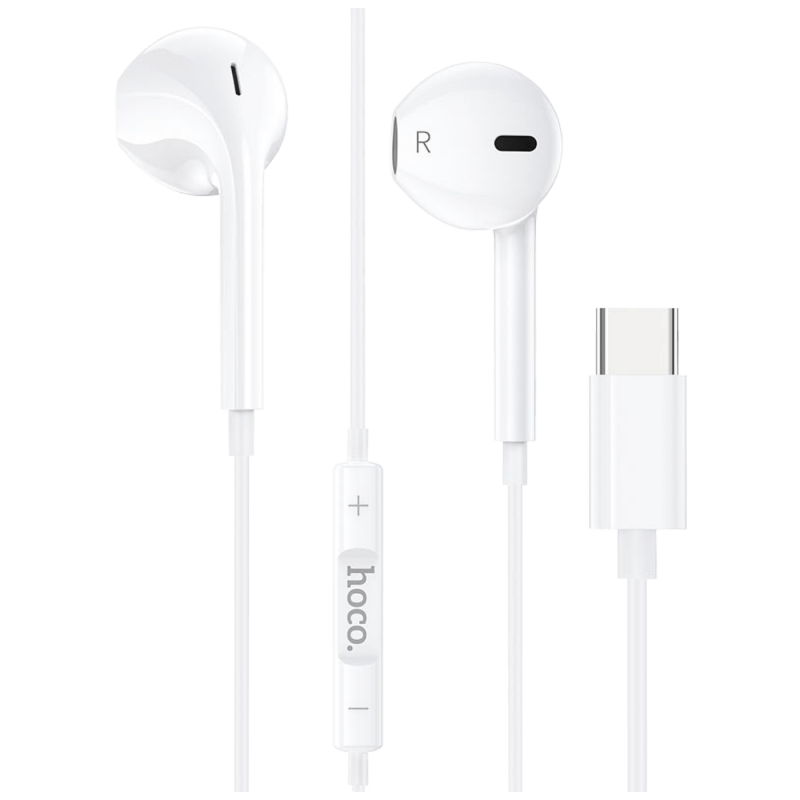 hoco. M80 Original series, type C, žičane slušalice sa mikrofonom, USB-C, 1.2m, bijele