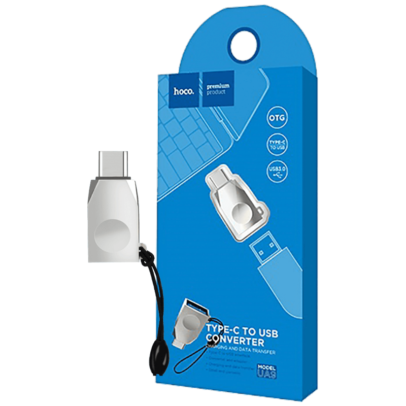 hoco. UA9 Type C to USB, USB-C / USB-A adapter, srebrni