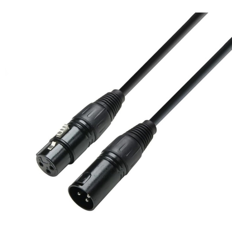 Adam Hall K3 DMF 1000, XLR M / XLR F DMX kabel, 10m, crni