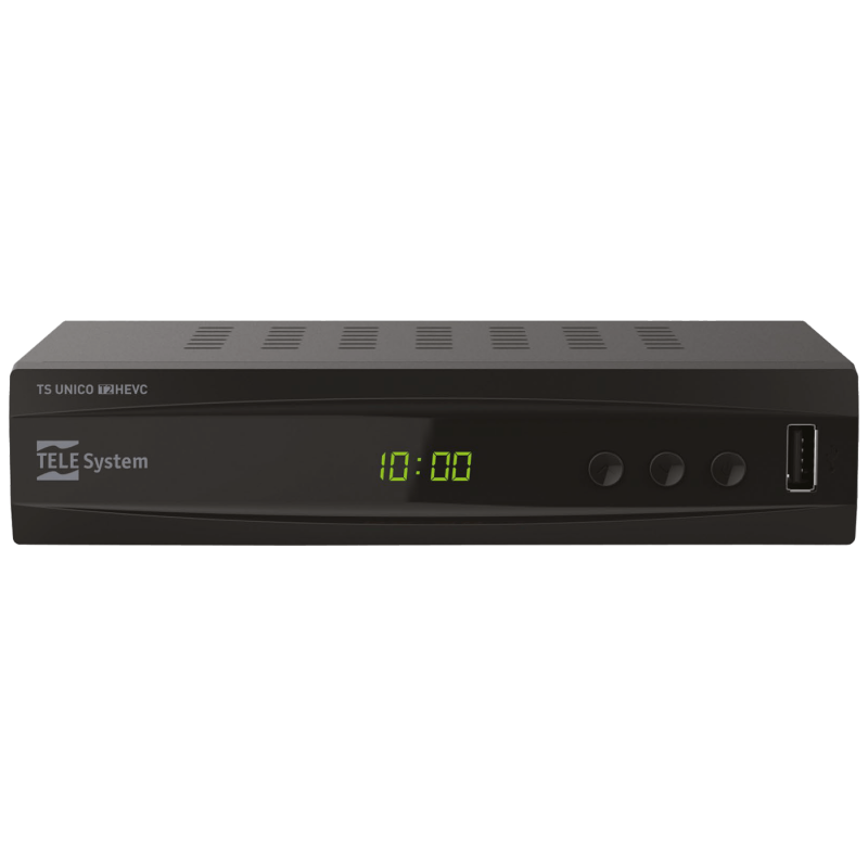 TELE System TS Unico, zemaljski prijemnik, DVB-T/T2, H.265/HEVC, HDMI, Scart, crni