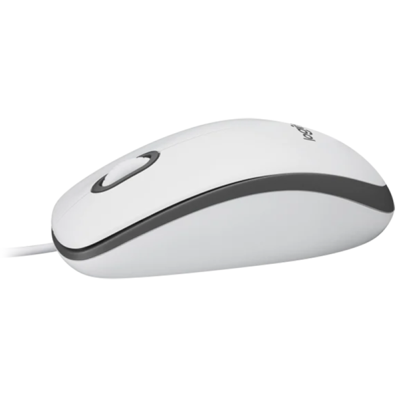 Logitech M100, žičani optički miš, bijeli