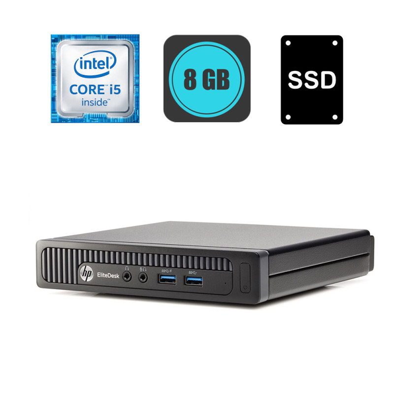 HP EliteDesk 800 G1, Core i5-4670T, RAM 8GB, SSD 256GB, WinPro - Refurbished