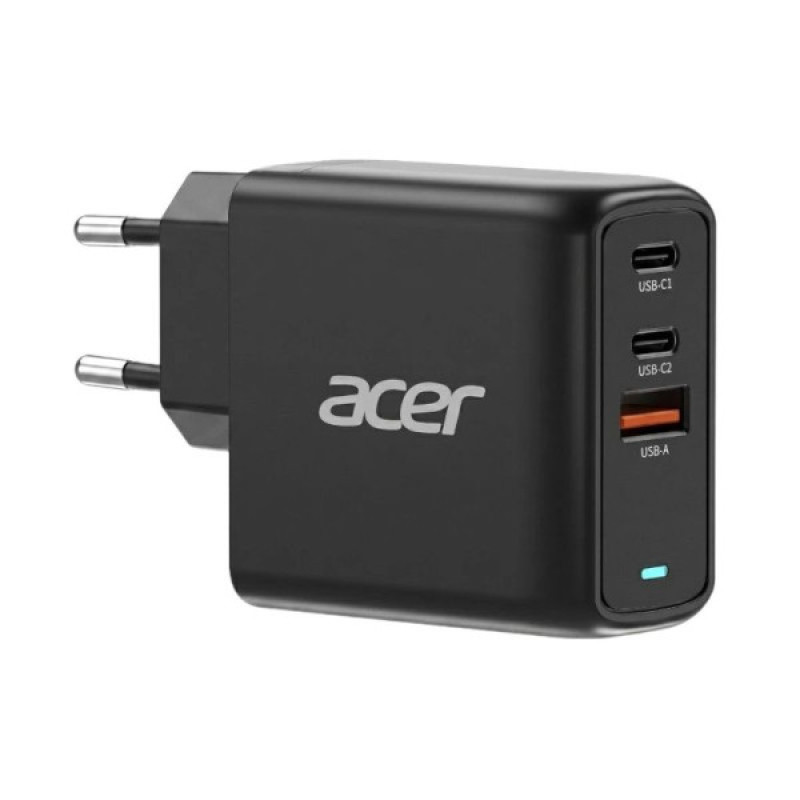 Acer 67W GaN II, strujni adapter, USB-C / USB-A, crni