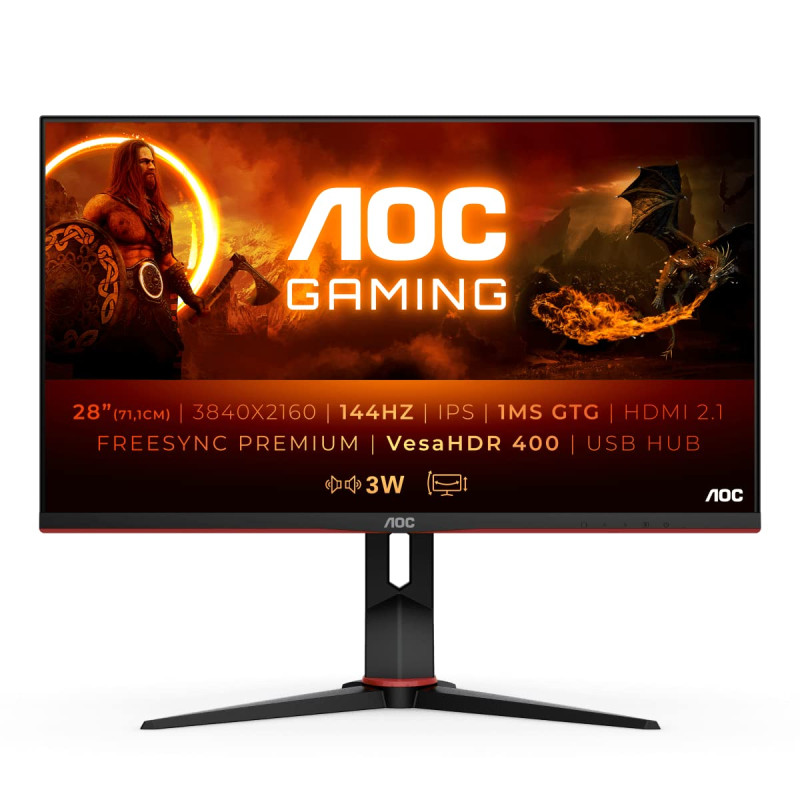 AOC U28G2XU2, 28inch, IPS, UHD 4K, HDMI, DP, 144Hz