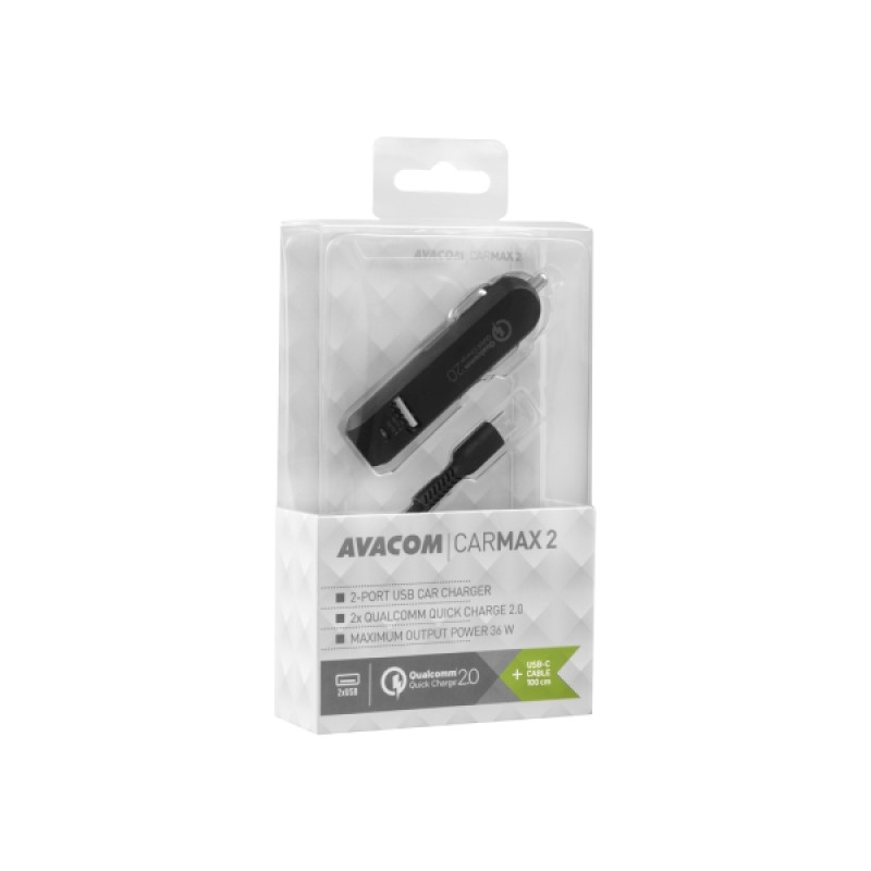 Avacom CarMAX 2, autopunjač, 2 x QuickCharge 2.0 USB-C