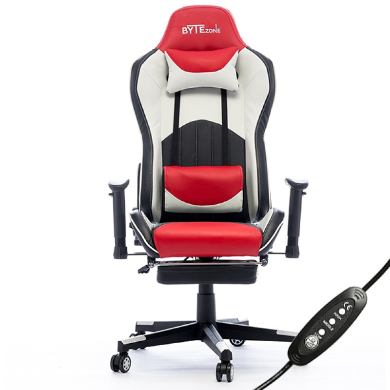 Bytezone DOLCE, gaming stolica s masažnim jastučićem, do 120kg, crveno-crna