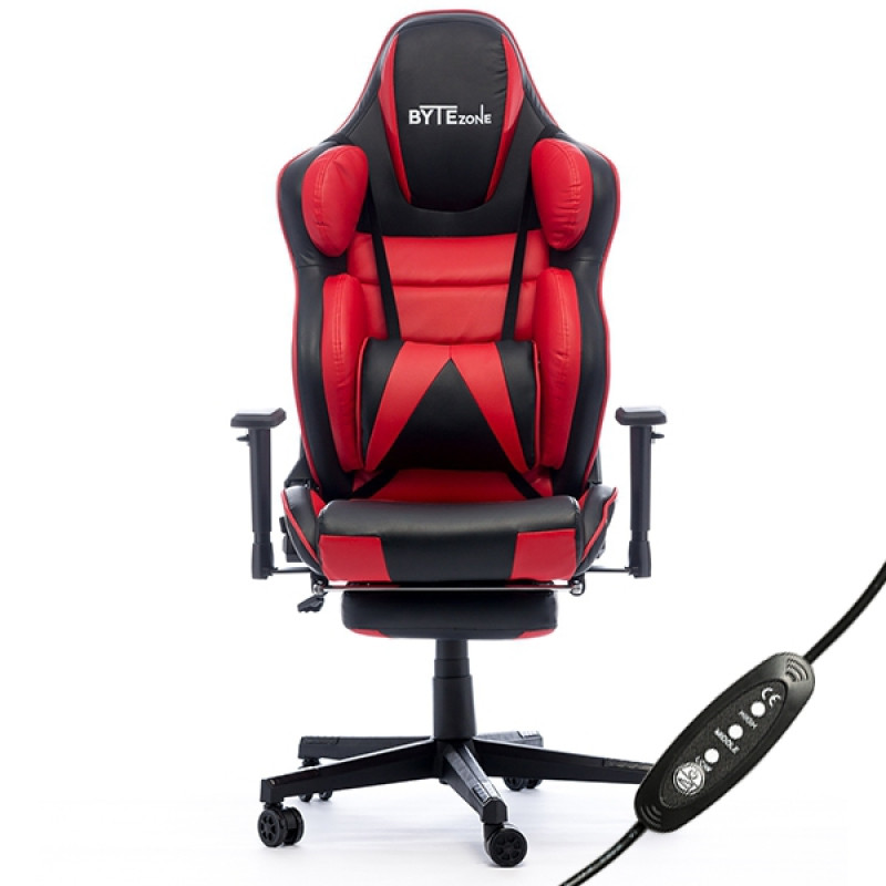 Bytezone HULK, gaming stolica s masažnim jastučićem, do 120kg, crno-crvena