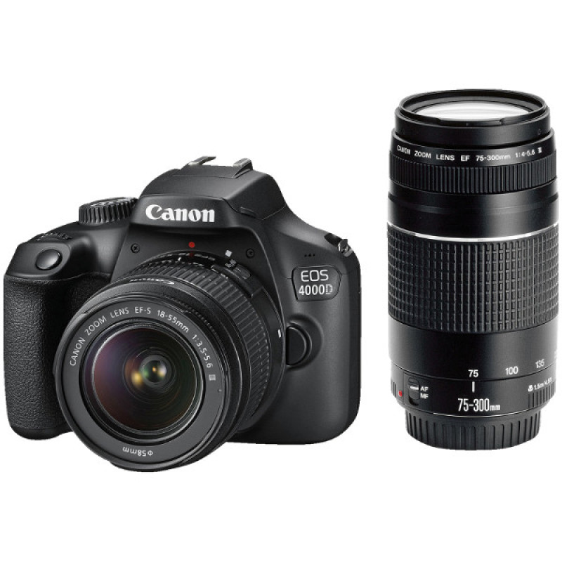 Canon EOS 4000D DZ, objektivi u kompletu  18-55mm + 75-300mm