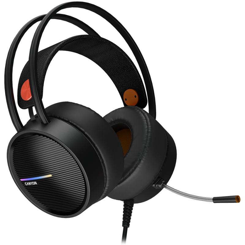 Canyon INTERCEPTOR GH-8A, žičane slušalice s mikrofonom, gaming, crno-naračaste