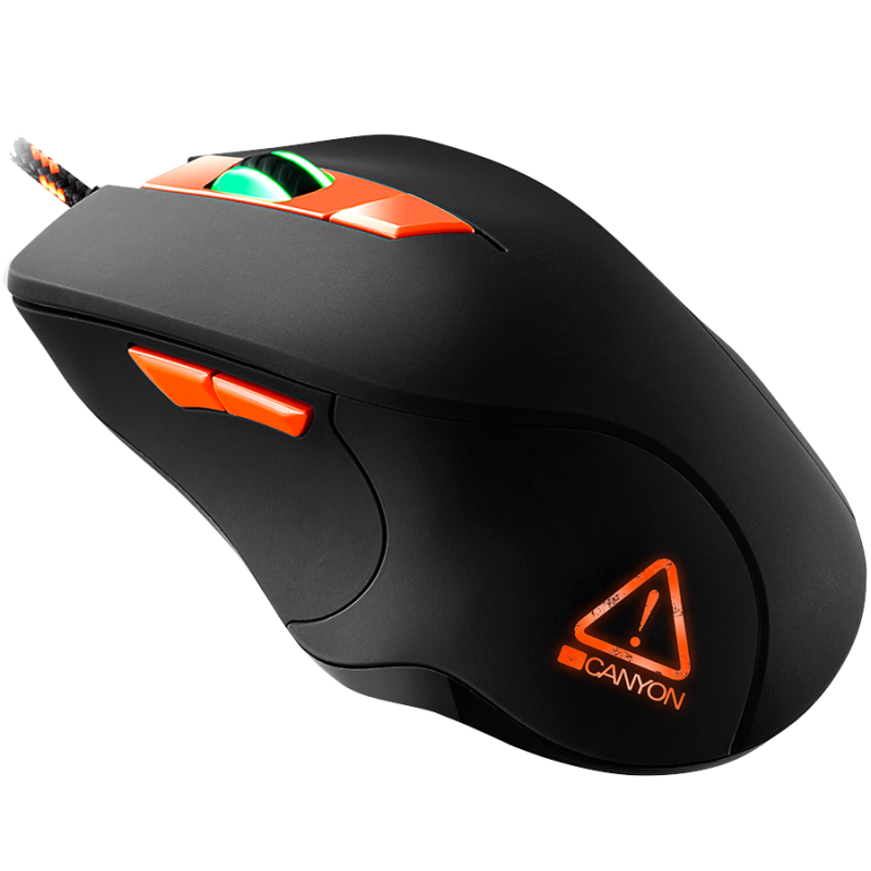 Canyon Eclector GM-3, žičani optički miš, gaming, crno-narančasti